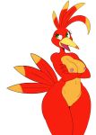  2018 anthro anthrofied avian banjo-kazooie beak bird breasts breegull digital_media_(artwork) eyelashes feathers female happy hi_res kazooie navel nipples non-mammal_breasts nude open_beak open_mouth pose pussy rareware simple_background solo sssonic2 tail_feathers thick_thighs tongue video_games white_background wide_hips 