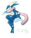  ambiguous_gender amphibian aquacua frog greninja hi_res kemono looking_at_viewer nintendo pok&eacute;mon pok&eacute;mon_(species) red_eyes simple_background solo video_games white_background 