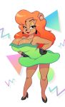  big_breasts breasts cleavage clothed clothing female footwear fully_clothed gloves hair hi_res high_heels julie_bruin lipstick looking_at_viewer makeup mammal nitro red_hair shoes solo tiny_toon_adventures ursid warner_brothers 