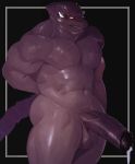  anthro balls big_penis black_background dragon fluffedwings half-erect humanoid_penis male metroid muscular muscular_male nintendo partially_retracted_foreskin penis purple_scales retracted_foreskin ridley scales simple_background smile solo spikes standing teeth uncut vein veiny_penis video_games 