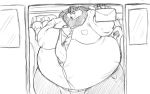  anthro belly big_belly briefcase cellphone chubby_cheeks clothed clothing crowd felid group hi_res holding_object holding_phone hyper hyper_belly lion male mammal mane moobs necktie obese obese_male overweight overweight_male pantherine phone saintdraconis shopping_bag smile solo_focus straining_buttons subway thick_thighs wide_hips 