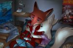  2019 9/11 anthro canid canine cuddling digital_media_(artwork) disney duo fan_character female fox fur hi_res mammal nick_wilde relaxable teenager video_games young zootopia 