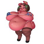  australia belly big_belly big_breasts big_butt bikini breasts butt clothing digital_media_(artwork) domestic_pig ear_piercing female flag huge_breasts mammal navel overweight overweight_female piercing short_stack smile solo standing suid suina sus_(pig) swimsuit thick_thighs wide_hips 