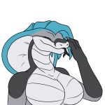  aleu_moonshadow big_breasts breasts featureless_breasts female hooded_cobra non-mammal_breasts reptile scalie snake vene 