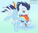  cloud cum duo eye_contact female friendship_is_magic grin jen_foxworth looking_at_another male male/female mammal my_little_pony penetration rainbow_dash_(mlp) simple_background smile soarin_(mlp) vaginal vaginal_penetration wonderbolts_(mlp) 