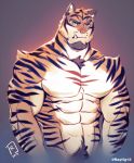  2019 abs anthro biceps felid fur hi_res male mammal muscular muscular_male pantherine pecs raytig12 tiger 