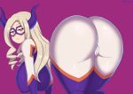  1girl all_fours ass bent_over blonde_hair boku_no_hero_academia breasts cameltoe drunkavocado hair hanging_breasts huge_ass huge_breasts long_hair mount_lady solo thick_thighs thighs uniform 