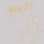  belly big_belly female hi_res horn hyper hyper_belly itsss-cereal_(artist) kobold overweight solo stuffing wide_hips 