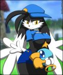  2018 anthro big_breasts blue_eyes breasts clothed clothing crossgender domestic_cat eyelashes felid feline felis female fur gloves hat head_tuft huepow klonoa klonoa_(series) long_ears mammal one_eye_closed pac-man pac-man_(series) shorts spirit star tagme verona7881 video_games wink yellow_eyes zipper 