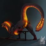  2019 aliena-cordis anus butt dragon female feral hi_res presenting presenting_anus presenting_hindquarters presenting_pussy pussy simple_background solo wingless_dragon 