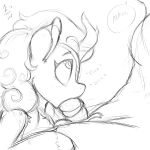  2018 aer0_zer0 autumn_blaze_(mlp) duo english_text eye_contact eyelashes faceless_male fellatio female hi_res human kirin long_tongue looking_at_another looking_up male male/female mammal monochrome my_little_pony oral ri2k sex sketch sound_effects text tongue 