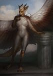  anthro avian baleinebleue bird breasts eva_(ozawk) featureless_breasts female fur hi_res hybrid nude solo 