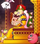  2018 absurd_res anthro big_breasts boo_(mario) bowser breasts chain_chomp collar crown digital_media_(artwork) drxii duo_focus erection female female_on_anthro group hair hi_res horn human human_on_anthro interspecies koopa koopaling male male/female mammal mario_bros nintendo nipples penis princess_daisy scalie sex vein veiny_penis video_games wendy_o_koopa 