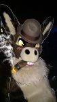  asinus blush cigar digital_media_(artwork) donkey equid equine fursuit hat mammal mixed_media photo real smoking stempunkdox yellow_eyes 