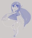  animal_humanoid avian avian_humanoid beak belly big_belly butt clothing female humanoid medli monochrome nintendo pointy_ears ponytail rito sketch solo susfishous the_legend_of_zelda video_games wind_waker 