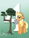  applejack_(mlp) equid equine friendship_is_magic horse mammal my_little_pony omny87 plant pony tree 