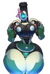  absurd_res areola bastion_(overwatch) big_breasts big_butt blizzard_entertainment blush bow breasts butt clothed clothing crossgender female gun hi_res huge_breasts huge_butt looking_at_viewer machine mostly_nude nipples not_furry nude omnic overwatch partially_clothed presenting presenting_breasts pussy r-mk ranged_weapon robot solo thick_thighs thigh_gap video_games voluptuous weapon wide_hips 
