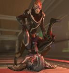  alien ass_up balls bottomless clothed clothing dickgirl dickgirl/male domination duo erection geth grinding hot_dogging humanoid imminent_anal imminent_sex intersex intersex/male leg_grab looking_down lying machine male mass_effect on_back penis piledriver_position robot rtsfm sex turian vetra_nyx video_games 