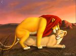  balls disney doggystyle eyes_closed feline female feral feral_on_feral from_behind grass lion male mammal nala open_mouth sex simba straight the_lion_king vagabundo 