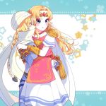  2girls androgynous bandage blonde_hair bracer braid carrying circlet dark_skin earrings forehead_jewel hat indisk_irio jewelry long_hair mask multiple_girls nintendo pointy_ears princess_carry princess_zelda reverse_trap sheik super_smash_bros. surcoat the_legend_of_zelda the_legend_of_zelda:_a_link_between_worlds the_legend_of_zelda:_breath_of_the_wild the_legend_of_zelda:_ocarina_of_time tiara triforce tunic turban 