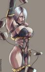  1girl blue_eyes breasts cleavage highres isabella_valentine large_breasts short_hair solo soul_calibur 