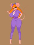  anthro big_breasts breasts chip_&#039;n_dale_rescue_rangers clothed clothing cocaine-leopard coveralls curvaceous disney eyewear female gadget_hackwrench goggles hair hand_on_hip happy hi_res huge_breasts long_hair long_legs mammal mouse nipple_outline one_eye_closed rodent simple_background smile solo standing thick_thighs voluptuous wide_hips wink 