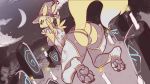  16:9 2019 anthro anus blue_eyes butt clothed clothing digimon digimon_(species) digital_media_(artwork) female fur pawpads paws presenting presenting_hindquarters renamon solo valkoinen white_fur yellow_fur 