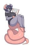  3_toes anthro big_breasts book breasts buckteeth clothed clothing female fur grey_fur grey_hair hair holding_object huge_breasts hypnofood mammal rat rodent shirt short_hair sitting_on_tail solo suzu_(hypnofood) teeth toes 