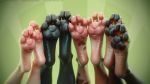  3d_(artwork) ambiguous_gender black_pawpads canid canine canis claws digital_media_(artwork) digitigrade domestic_dog foot_focus group hi_res hindpaw mammal pawpads paws pink_pawpads tchaikovsky2 toe_claws wet 