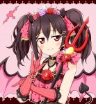  black_hair commentary commentary_request demon_horns demon_tail demon_wings horns karamoneeze love_live! love_live!_school_idol_project red_eyes tail tiara twintails wings yazawa_nico 
