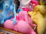  3d_(artwork) absurd_res animal_genitalia animal_penis anthro anus areola breasts butt crossgender dickgirl digital_media_(artwork) equid equine equine_penis eyelashes feathered_wings feathers female female/female fingering fingering_partner fluttershy_(mlp) forsaken_(artist) friendship_is_magic group hair hi_res intersex mammal my_little_pony navel nipples penis pinkie_pie_(mlp) precum pussy rainbow_dash_(mlp) smile vaginal vaginal_fingering wings 