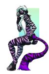  2019 5_fingers anthro digital_media_(artwork) felid fur hair hi_res mammal nude pantherine rayley solo striped_fur stripes tiger white_hair 