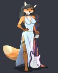  2019 5_fingers aki_de-volfs.ar anthro blue_eyes breasts canid canine clothed clothing digital_media_(artwork) female fox fur hair hi_res looking_at_viewer mammal orange_fur simple_background smile solo standing 