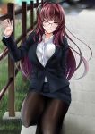  business_suit fate/grand_order megane pantyhose scathach_(fate/grand_order) yumi_(careca398) 