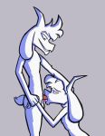  anthro balls bovid caprine cel_shading fellatio fur goat hand_holding hand_on_head hi_res horn male male/male mammal oral oral_penetration penetration penis selfcest sex side_view simple_background skribbleydoo smile square_crossover teeth tongue white_fur 