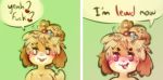  &lt;3 &lt;3_eyes 2019 ? animal_crossing anthro blush breasts canid canine canis dialogue domestic_dog english_text female fur hair isabelle_(animal_crossing) mammal nintendo nude open_mouth panken shih_tzu simple_background smile solo speech_bubble sweat text video_games yellow_fur 