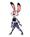  2019 anthro clothed clothing colored_sketch digital_media_(artwork) disney female fluttershythekind hi_res judy_hopps lagomorph mammal rabbit simple_background sketch smile solo standing white_background zootopia 