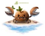  arthropod beach coconut coconut_crab crab crustacean cryptid-creations food fruit humor marine pun sea seashell seaside visual_pun water 