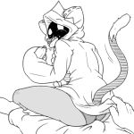  animal_humanoid beecon123 blazblue bulge eating featureless felid felid_humanoid feline feline_humanoid female food humanoid invalid_tag kaka_(blazblue) male mammal taokaka video_games 