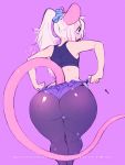  big_butt butt clothing curvaceous denim_shorts female hi_res legwear mammal mothux mouse pantyhose rear_view rodent shorts solo tights 