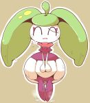  blush clitoris crepix eyes_closed female flora_fauna full_body green_hair hair long_hair nintendo open_mouth plant pok&eacute;mon pok&eacute;mon_(species) pussy pussy_juice shaking simple_background solo standing steenee sweat tan_background tears trembling twintails_(disambiguation) uncensored urethra video_games 