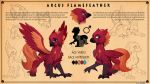  16:9 2019 avian beak black_beak blue_eyes claws cutie_mark detailed_background digital_media_(artwork) discordthege feathered_wings feathers feral hi_res hippogryph model_sheet my_little_pony red_feathers solo standing wings 