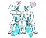 2019 abs anthro anthro_on_anthro ball_fondling balls blue_penis canid canine canis drooling duo english_text erection flexing fondling forced humanoid_penis hyenaface hypnosis male male/male mammal mind_control muscular muscular_male mutual_masturbation nipples nivv_(pmd433) nude pecs penis penis_grab rape saliva selfcest simple_background speech_bubble spiral spiral_eyes square_crossover text white_background wolf 
