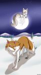  2019 absurd_res ambiguous_gender anibaruthecat canid canine canis duo feral full_moon fur hi_res mammal moon mountain outside tree wolf 