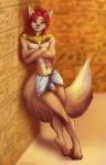  absurd_res anthro asheraart canid canine egyptian fox hi_res male mammal solo 
