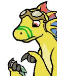  adine_(awsw) angels_with_scaly_wings animated claws dragon eyewear feral frill glasses kazerad low_res money scales scalie solo thumbnail yellow_scales 