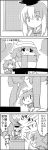  4koma angry bow cirno comic commentary_request dress emphasis_lines greyscale hair_between_eyes hair_bow hat hat_bow highres ice ice_wings kamishirasawa_keine letty_whiterock monochrome scarf seiza short_hair short_sleeves sidelocks sitting smile sweat tani_takeshi touhou translation_request wings yukkuri_shiteitte_ne |_| 