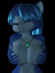  3d_(artwork) absurd_res blue_fur blue_hair breast_grab breast_squeeze breasts canid canine digital_media_(artwork) female fox fur hair hand_on_breast hi_res jewelry krystal mammal necklace nintendo nipples nude solo star_fox themeshow101 video_games white_fur 