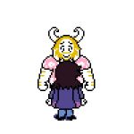  2019 animated arm_hair asgore_dreemurr beard blonde_hair boss_monster bovid caprine deltarune digital_media_(artwork) facial_hair female goat goatboyalex hair happy hi_res hug male mammal pixel pixel_(artwork) scalie sprite susie_(deltarune) undertale video_games wholesome 