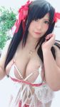  1girl asian black_hair breasts chouzuki_maryou highres large_breasts photo plump solo 